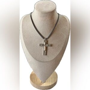 11.5” Chain/ 2.5” Cross -Cody James Stylish Silver Cross Pendant Necklace